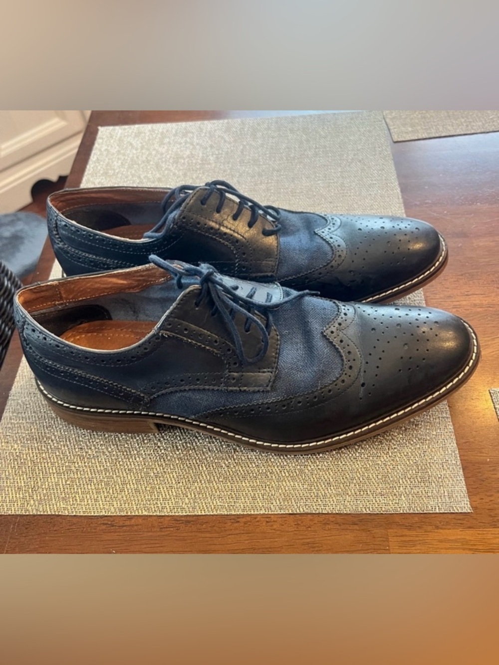 Alfani Navy Blue Oxford Wingtip men’s dress shoes